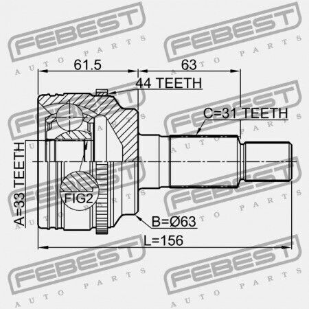 Febest Mazda CX-7 Er Außenverbindung 2007-2009 Eu GP43-25-60x