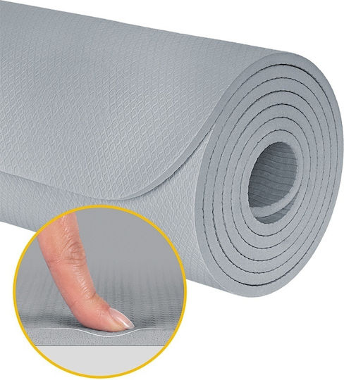 Rebel Active Στρώμα Γυμναστικής Yoga Γκρι (200x90cm)