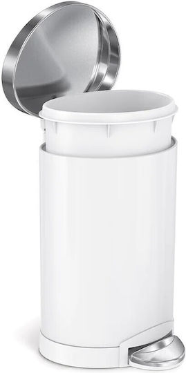 Simplehuman Simplehuman Mülleimer aus Inox mit Pedal Weiß 6lt