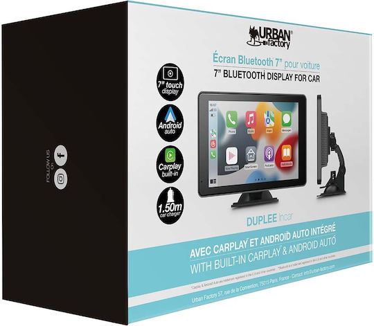 Urban Factory Οθόνη Αφής 7" Multimedia για Ταμπλό Αυτοκινήτου με Apple CarPlay / Android Auto / Bluetooth / GPS