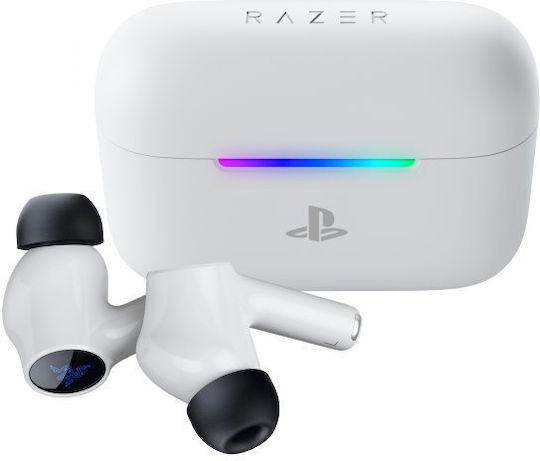 Razer Hammerhead V3 X HyperSpeed for Playstation In-ear Bluetooth Handsfree Headphones with Sweat Resistance and Charging Case White