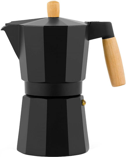 Bra Cafetieră Pentru Plită Espresso Inox Neagră