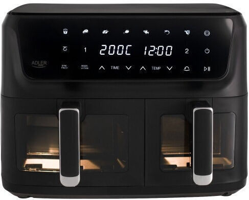 Air Fryer με Διπλό Αποσπώμενο Κάδο 11lt Μαύρο AD 6324