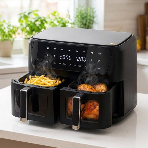 Air Fryer με Διπλό Αποσπώμενο Κάδο 11lt Μαύρο AD 6324