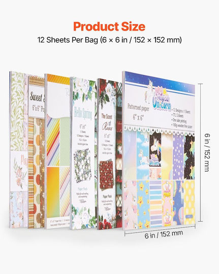 Vevor Floral Double-Sided Cardstock 72 Sheets