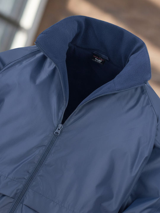 Result Work Jacket Reflective with Hood Navy Blue