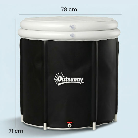 Outsunny Ice Bath 280L Athletes Cover Pump Ø78x71 Cm Black 848-079V00BK