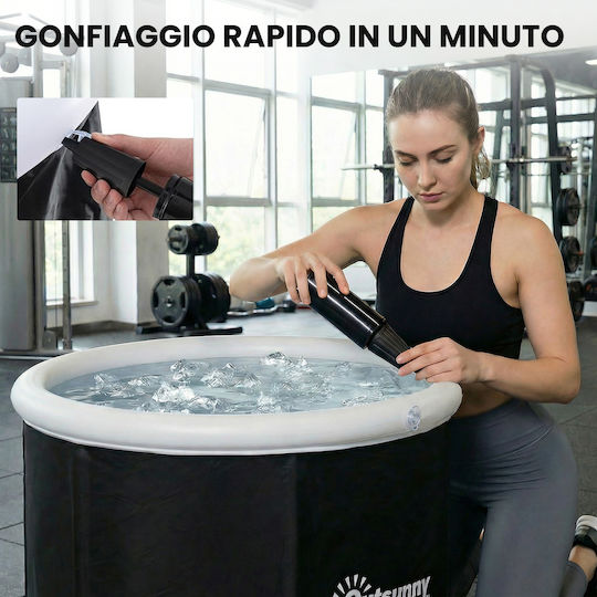 Outsunny Ice Bath 280L Athletes Cover Pump Ø78x71 Cm Black 848-079V00BK