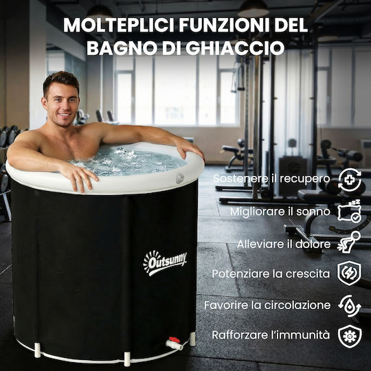 Outsunny Ice Bath 280L Athletes Cover Pump Ø78x71 Cm Black 848-079V00BK
