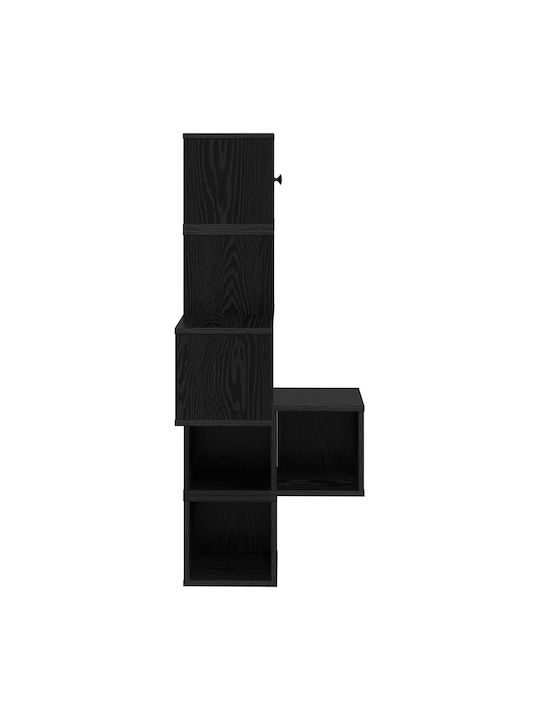 Raft Colț Perete Stejar Negru 48x48x120 cm
