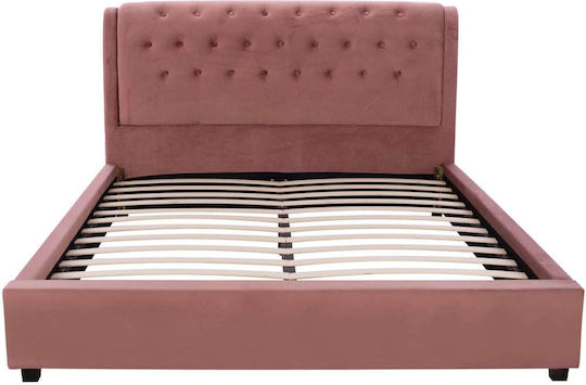 Doppelbett Mit Samt Bezogen Mit Spanplatte Mit Lattenrost Und Matratze 150x200cm Freebox