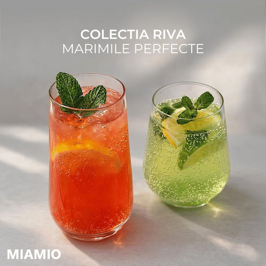 Miamio Set Of Water / Cocktail/Drinking Glasses Made Of Glass 460ml 6 Pieces