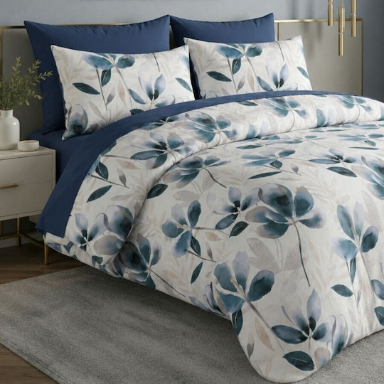 Pucioasa Cotton Duvet Cover Set 200x230cm Double With 2 Pillowcases & 1 Bed Sheet Petalique