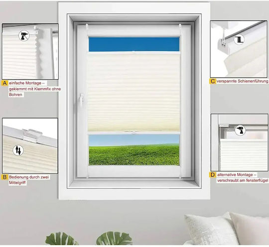 Woltu Fabric Shading Blind In White Colour W70xH220cm