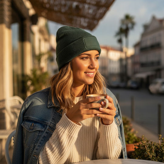 Knitted Beanie Cap Green