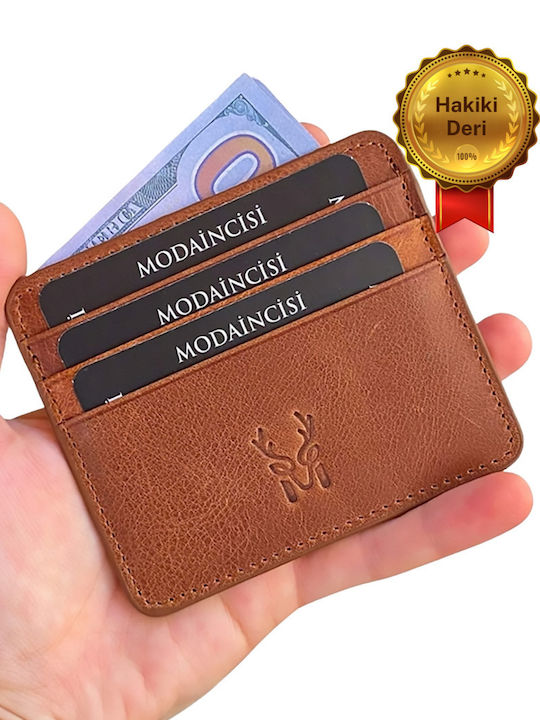 Мъжки кожен портфейл за карти Черен