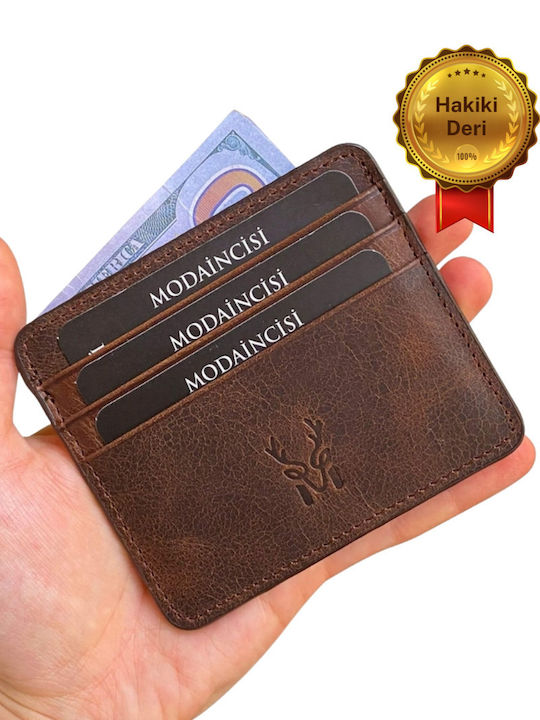 Мъжки кожен портфейл за карти Черен