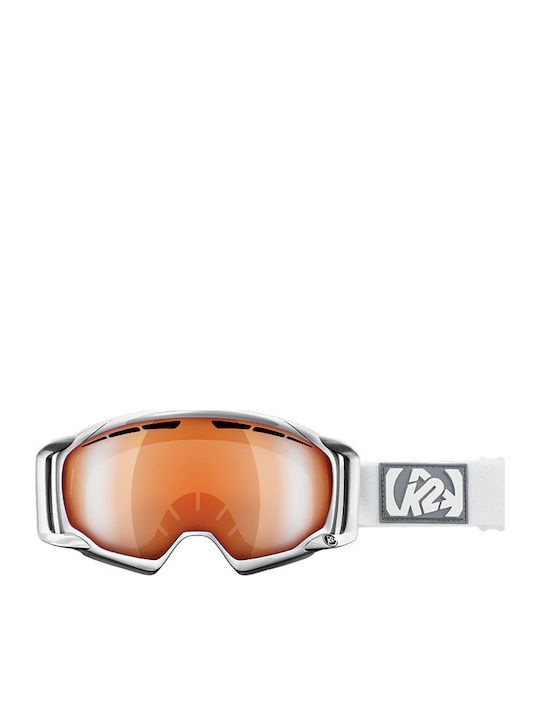 K2 Captura Μάσκα Σκι & Snowboard Ενηλίκων Λευκή με Φακό Καθρέπτη / Polarized