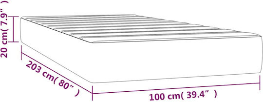 vidaXL Μονό Ανατομικό Στρώμα 100x203x20cm με Ανεξάρτητα Ελατήρια