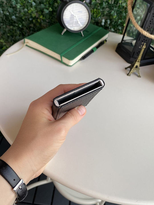 Мъжки Кожен Портфейл за Карти с RFID Черен
