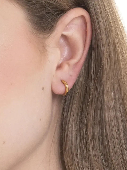 Luca Barra Единична Обица Халка от Позлатена Стомана