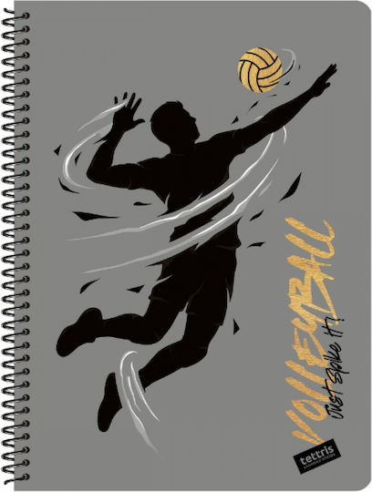 Tettris Spiral Notebook Ruled 120 Sheets 4 Subjects (Miscellaneous Designs) A4-4Th-215