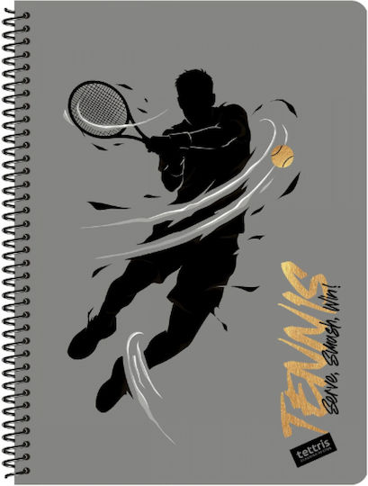 Tettris Spiral Notebook Ruled 60 Sheets 2 Subjects (Miscellaneous Designs) A4-2Θ-215