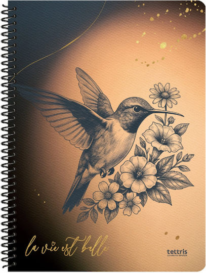 Tettris Spiral Notebook Ruled 60 Sheets 2 Subjects (Miscellaneous Designs) A4-2Θ-209