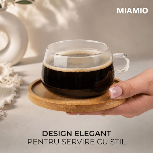 Miamio Satz Tassen Tee Bamboo Transparente 280ml 4 Stück
