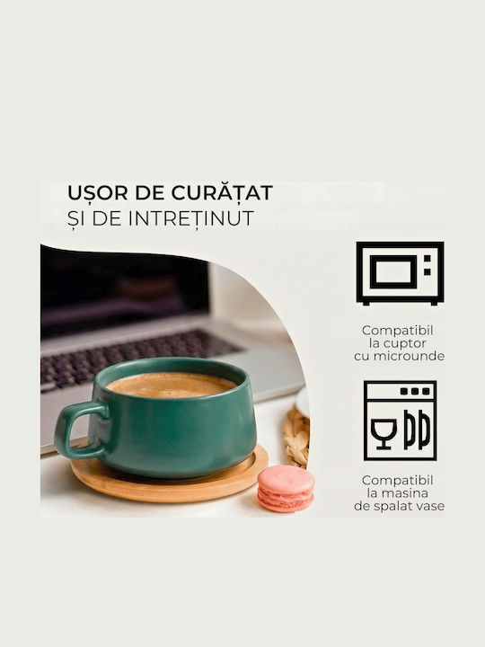 Miamio Set Cesti Cappuccino Din Bambus Verzi 320ml 4 Bucăți