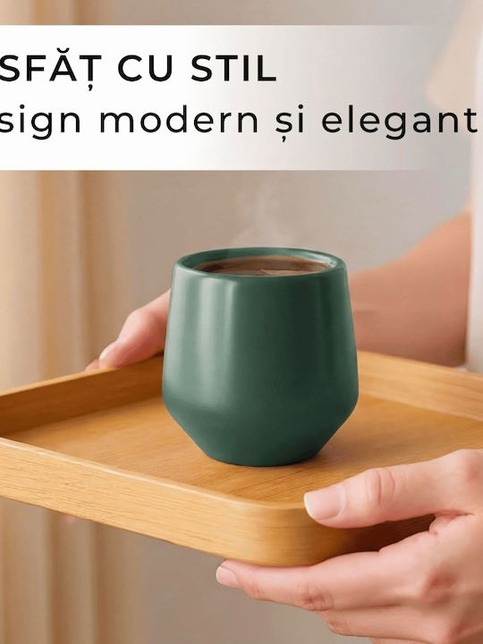 Miamio Set Cesti Espresso Ceramice Verzi 90ml 4 Bucăți