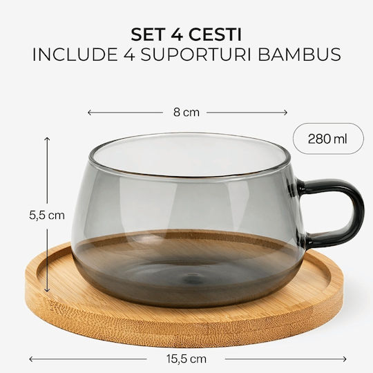 Miamio Set Cesti De Ceai 4 Bucăți Miamio Set Cesti De Ceai 4 Bucăți