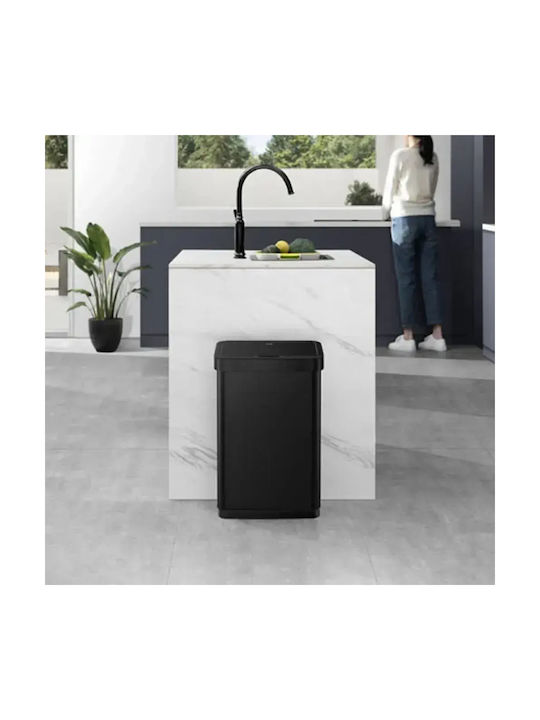Eko Coș De Gunoi Din Oțel Inoxidabil Cu Senzor Negru 50lt