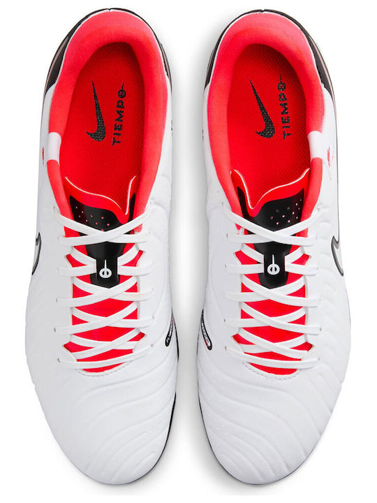 Nike Tiempo Legend 10 Academy Football Shoes with Cleats White / Bright Crimson / Black
