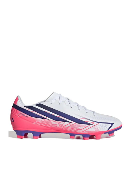 adidas F50 Hyperfast Club FG/MG Football Shoes with Cleats White