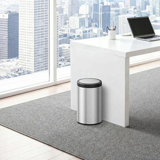 Eko Villa Swing Waste Bin from Inox Steel Push Silver 12L