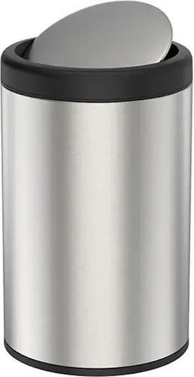 Eko Villa Swing Waste Bin from Inox Steel Push Silver 12L