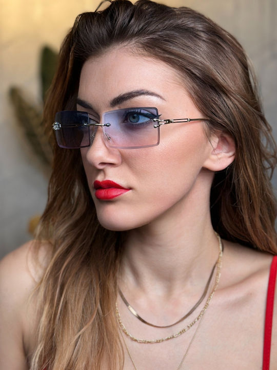 SeeVision Unisex Sonnenbrillen mit Silber Metallrahmen 50106-BLUEPINK
