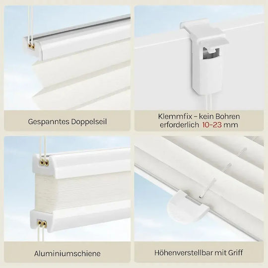 Woltu Fabric Shading Blind In Ecru Colour W80xH130cm