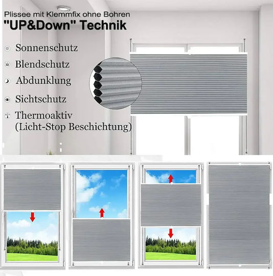 Woltu Jaluzea De Aluminiu Gri Lățime 75xÎnălțime 220cm