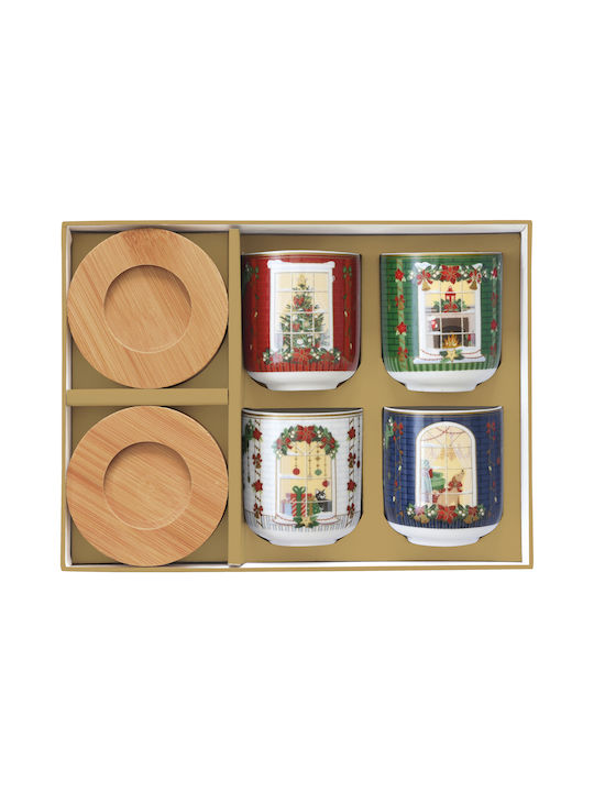 Easylife Festive Avenue Ποτήρι με Δεντράκια 4τμχ