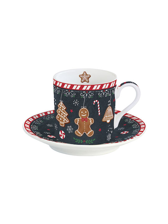 Easylife Gingerbread Set Christmas Porcelain Cups Flakes 100ml 2 Pieces