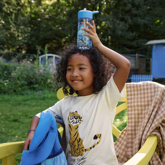 Affenzahn Tritan Kids Water Bottle Plastic with Straw Non Spill Unbelievable Underwater World 430ml