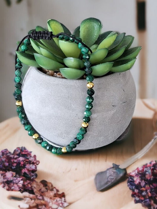 Women's Miland Cord Bracelet Made Natural Malachite Semi-precious Stones Silver Accessories Women's Miland Cord Bracelet Made Natural Malachite Semi-precious Stones Silver Accessories