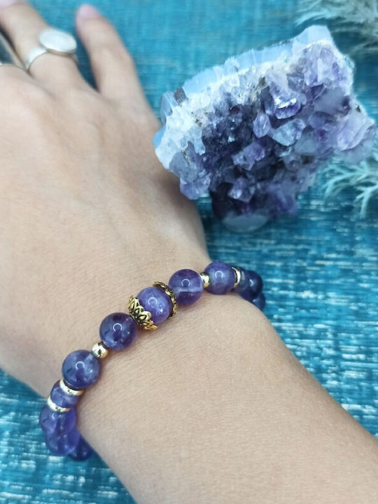 Brățară Amethyst Ada Pentru Femei Elegantă Cristale 8mm