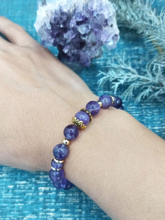 Brățară Amethyst Ada Pentru Femei Elegantă Cristale 8mm