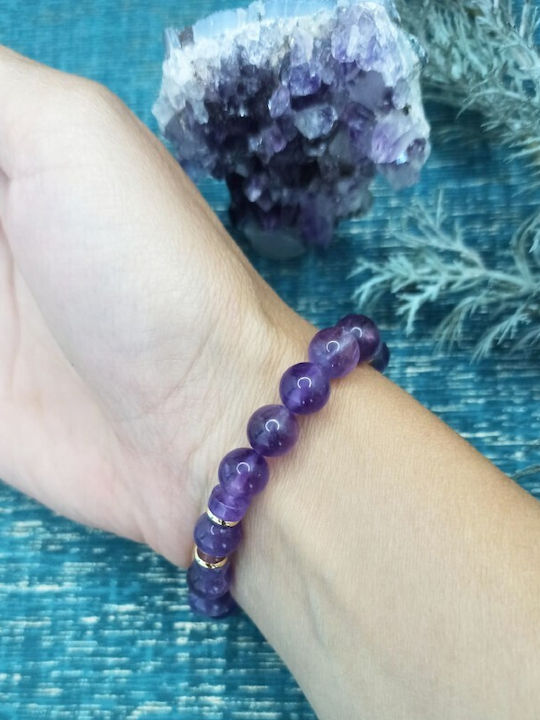 Brățară Amethyst Ada Pentru Femei Elegantă Cristale 8mm