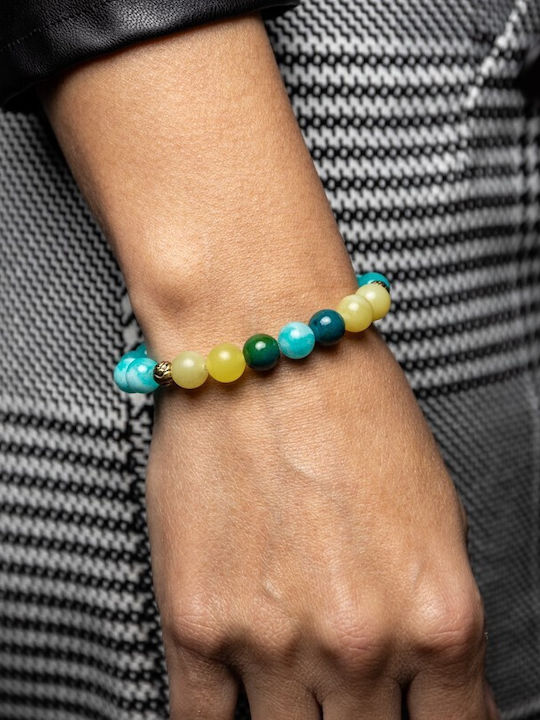 Women's Bracelet Made Natural Amazonite Lemon Jade Phoenix Stone “geetica”