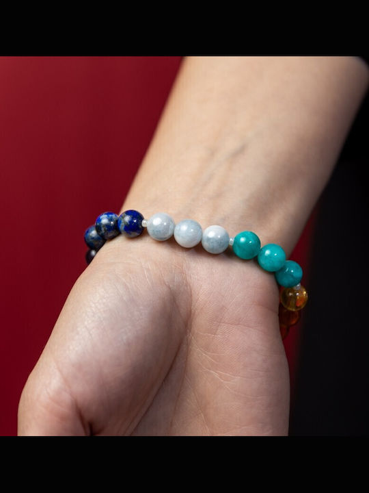 Brățară Nina 7 Chakre Din Ametist Lapis Lazuli Angelit Amazonit Citrin Ochi De Tigru Jad Roșu Cristale