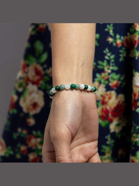 Brățară Elegantă Pentru Fete Mehal Cu Pietre Semiprețioase Malachit Piatra Lunii Jad Verde Mărgele 6mm